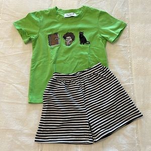 Hocus Pocus boys smocked set. Top + shorts. Size 3T.